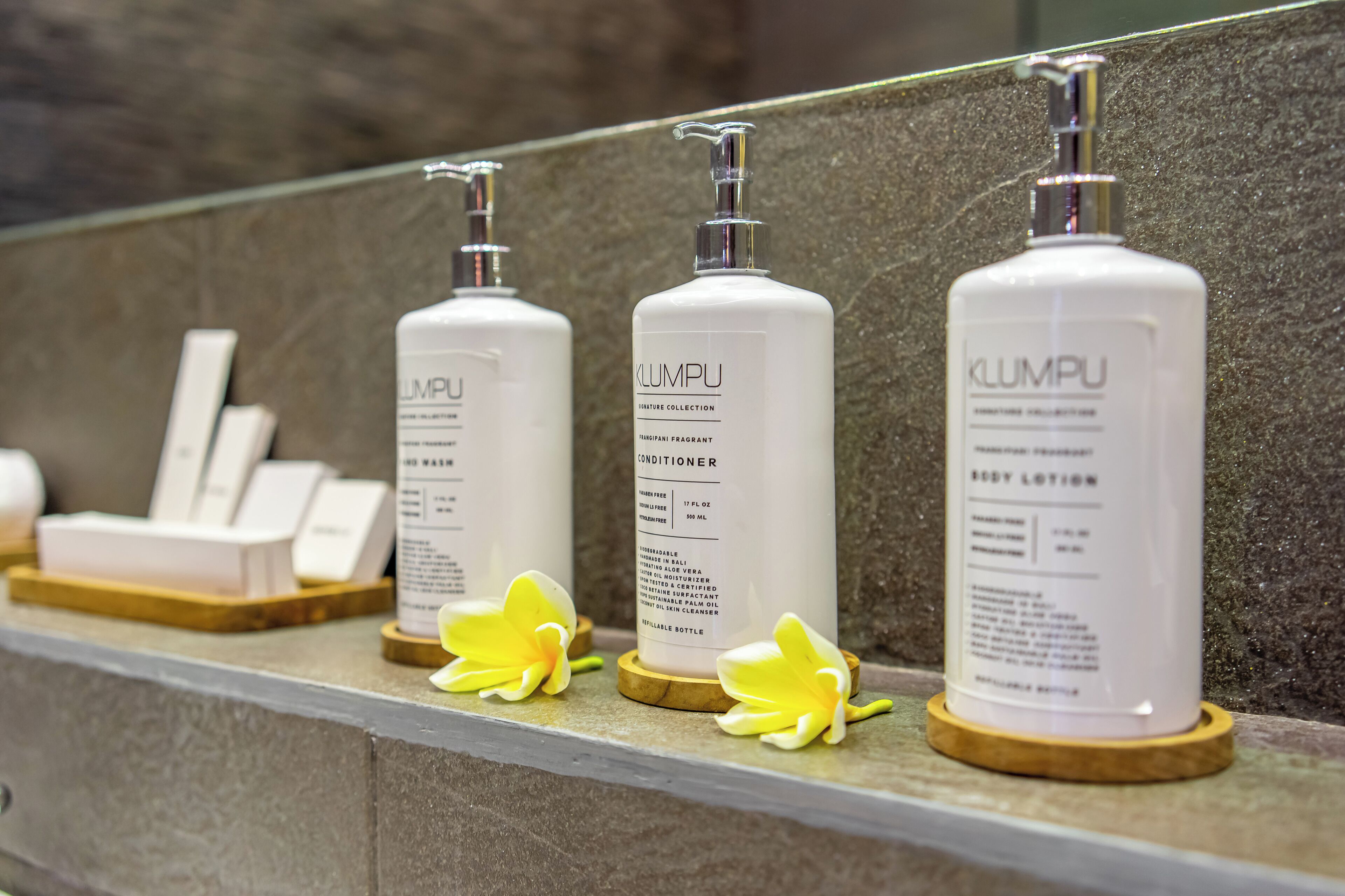 shower, rainfall showerhead, designer toiletries, hair dryer