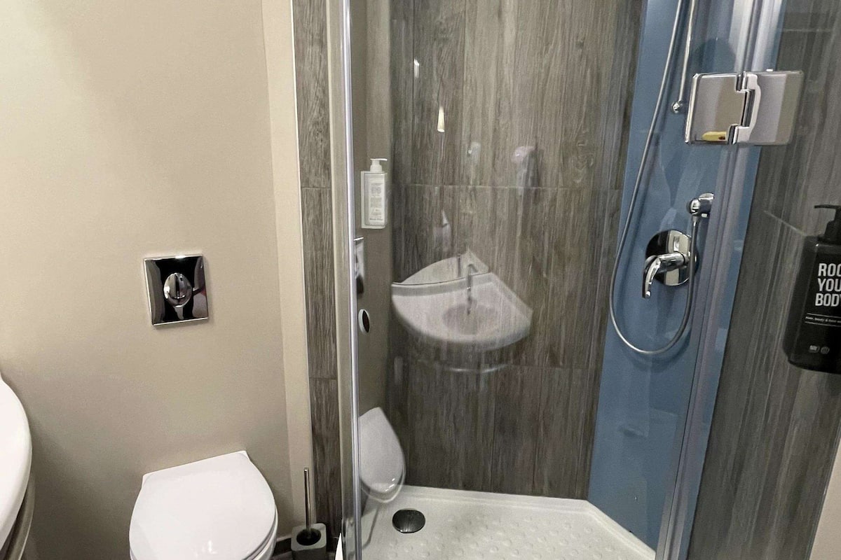 superior room, 1 double bed | bathroom | shower, eco-friendly toiletries, hair dryer, towels