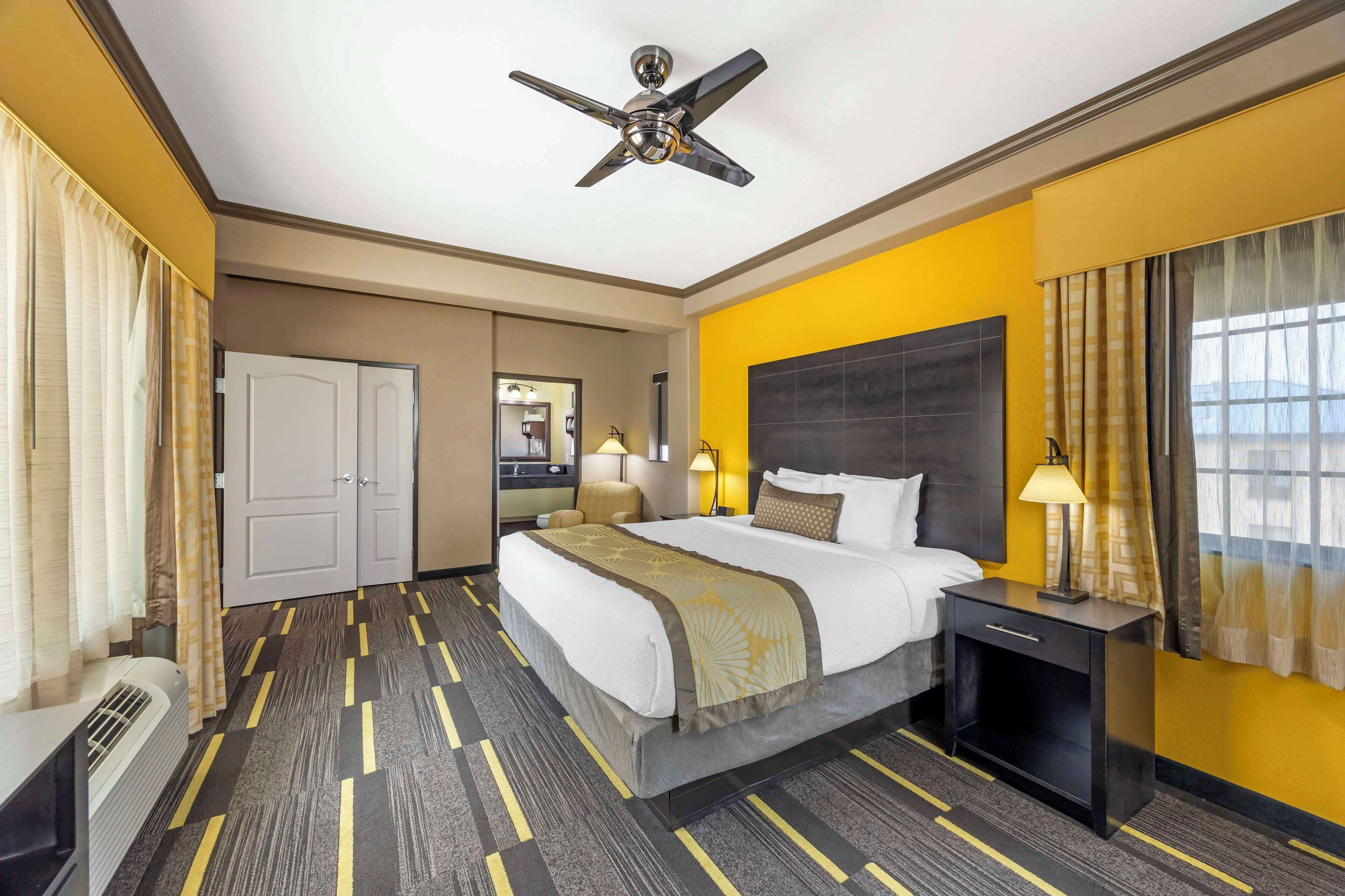 1 bedroom, desk, laptop workspace, iron/ironing board