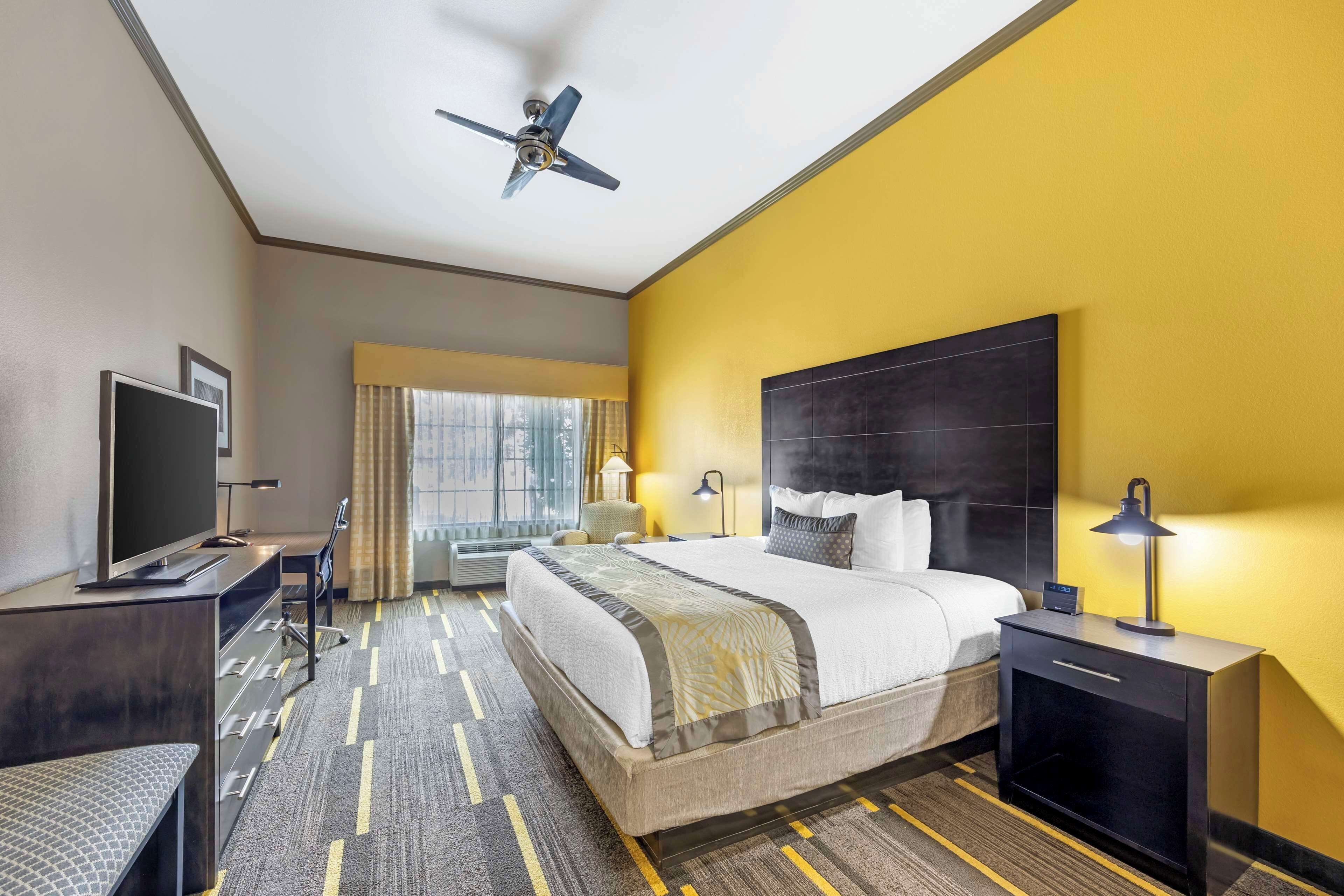 standard room, 1 king bed, non smoking, refrigerator & microwave | 1 bedroom, desk, laptop workspace, iron/ironing board