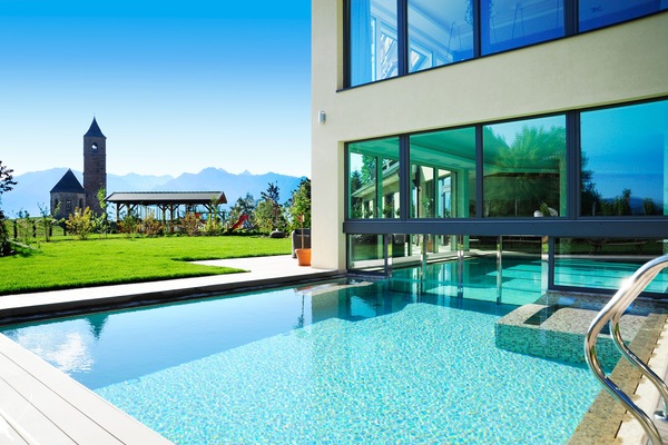 Indoor pool, outdoor pool, sun loungers