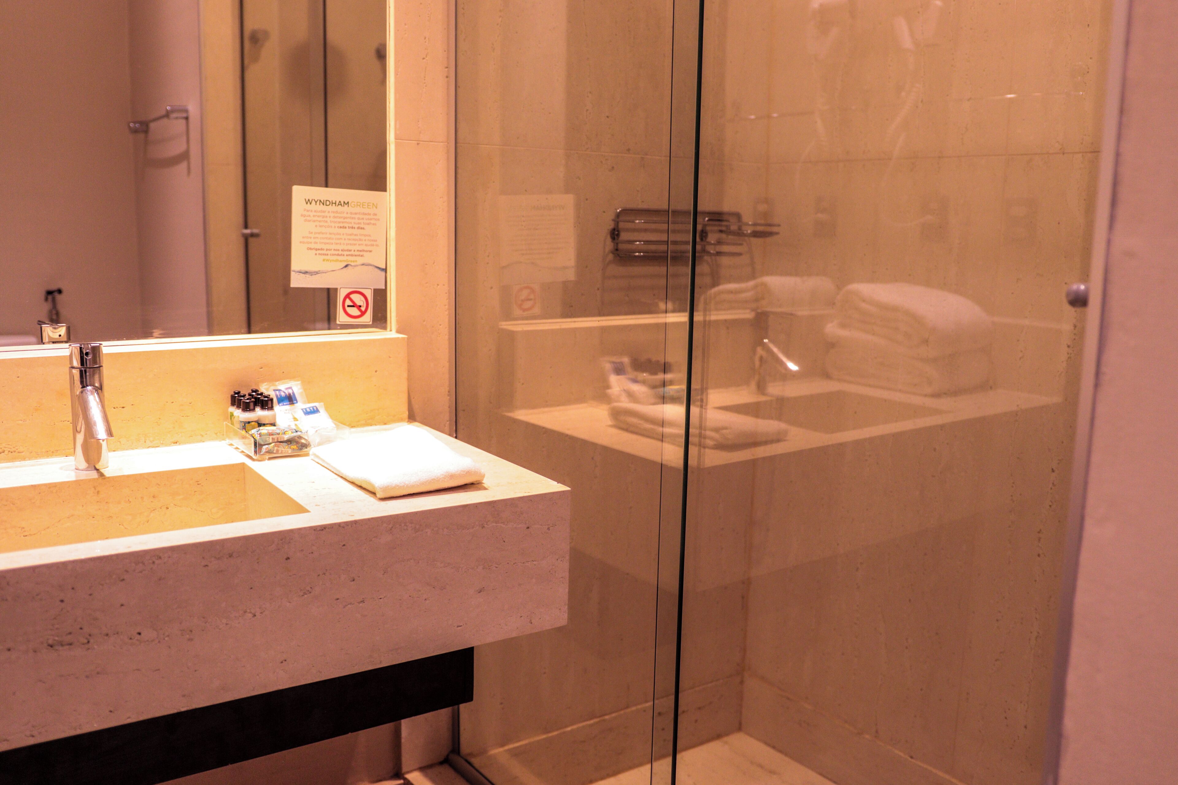 premium twin room | bathroom | shower, free toiletries, hair dryer, towels