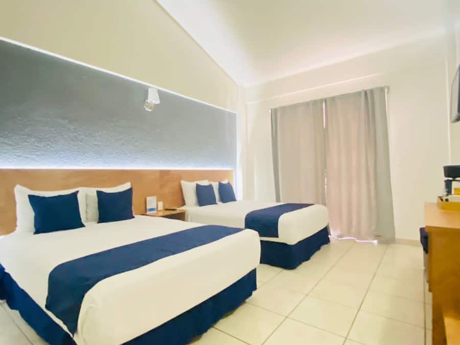 Standard Room, 2 Double Beds | Desk, blackout drapes, iron/ironing board, free WiFi