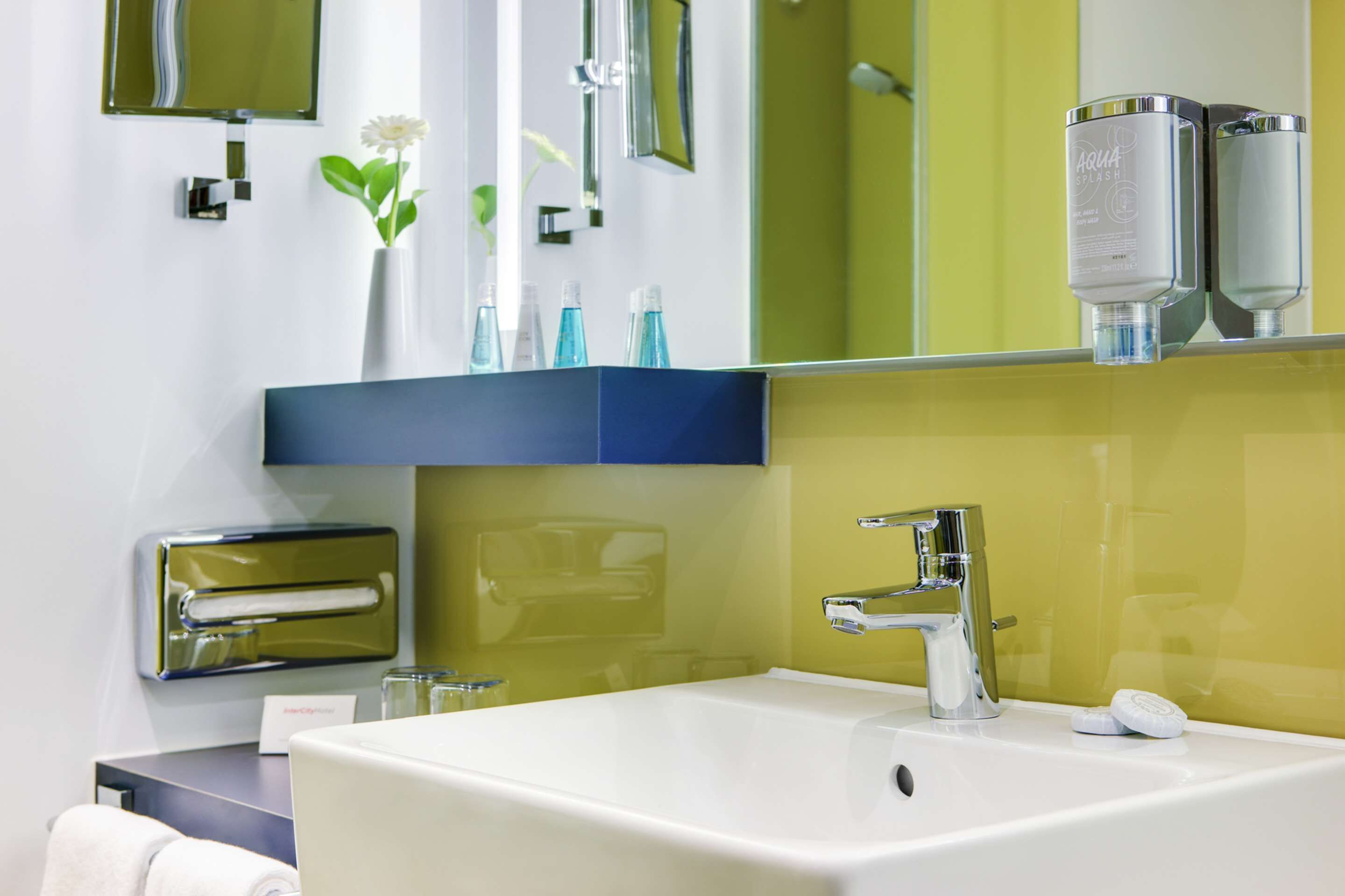 standard room | bathroom | shower, hair dryer, towels