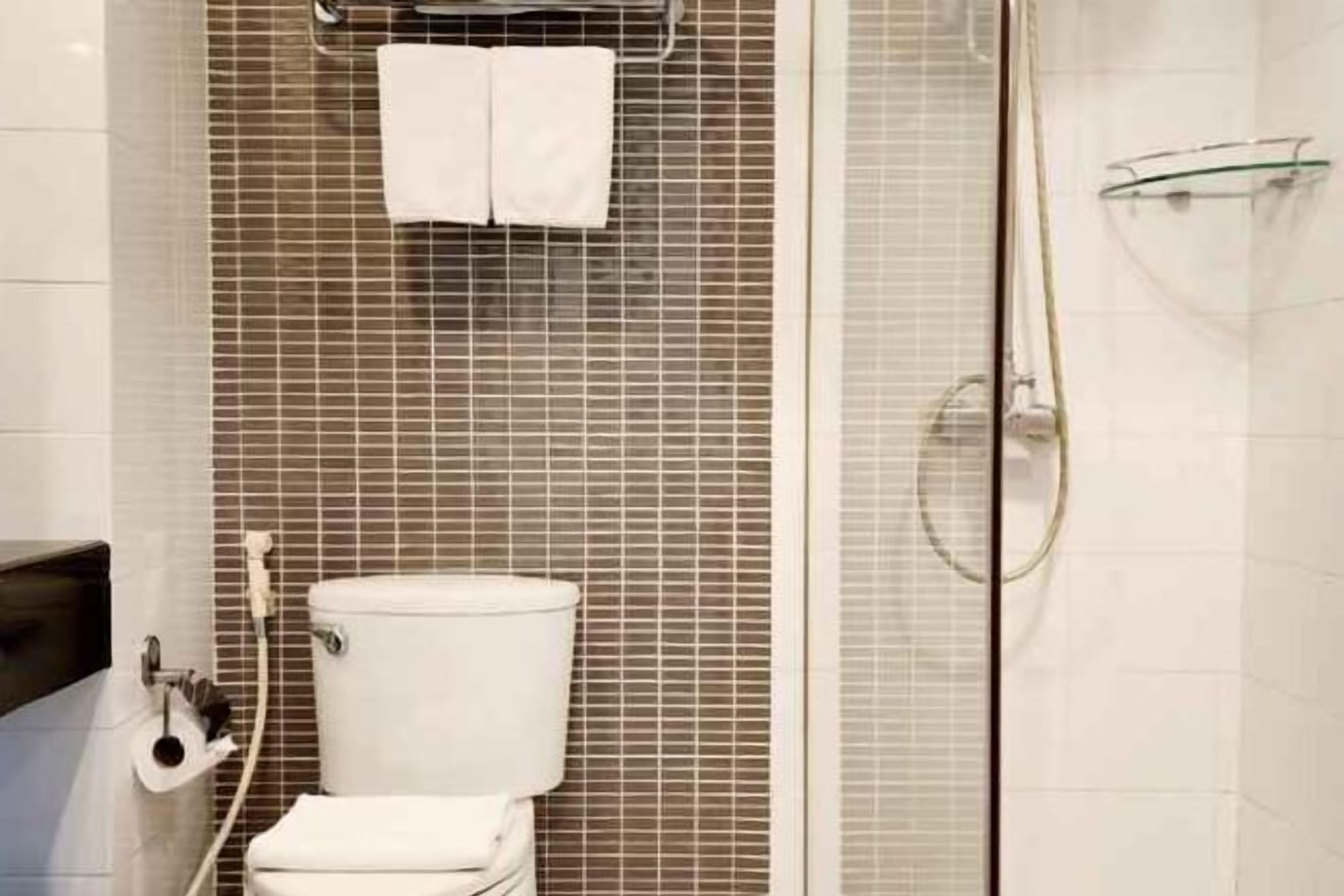 Bathroom | Shower, hair dryer, towels, soap