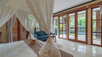 Villa, 2 Bedrooms, Private Pool | In-room safe, desk, blackout curtains, iron/ironing board