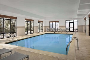 Indoor pool, open 8:00 AM to 10:00 PM, sun loungers