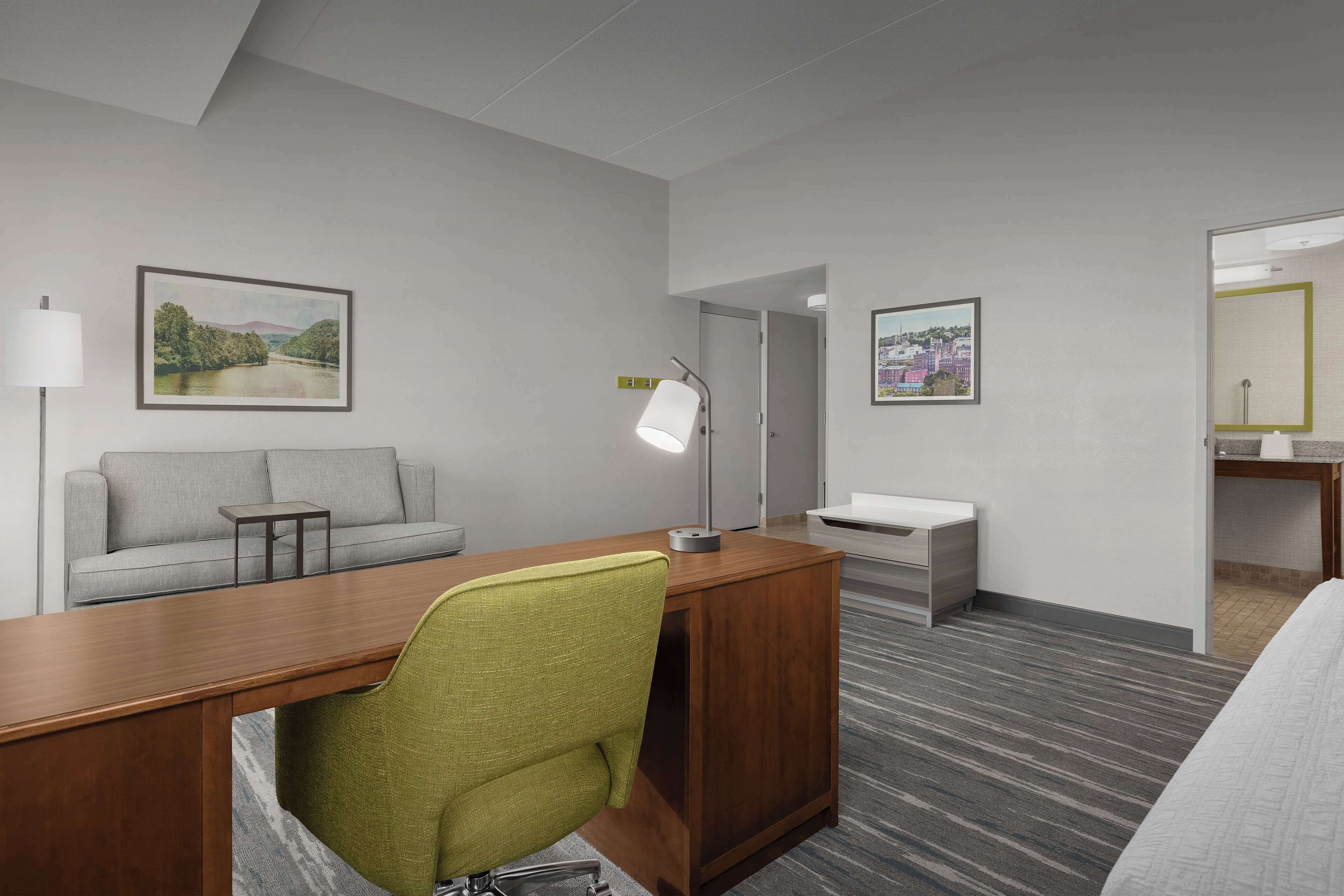 studio suite, 1 king bed, micro/fridge, mobility/hearing acc., roll-in shower, ns | premium bedding, desk, laptop workspace, blackout curtains