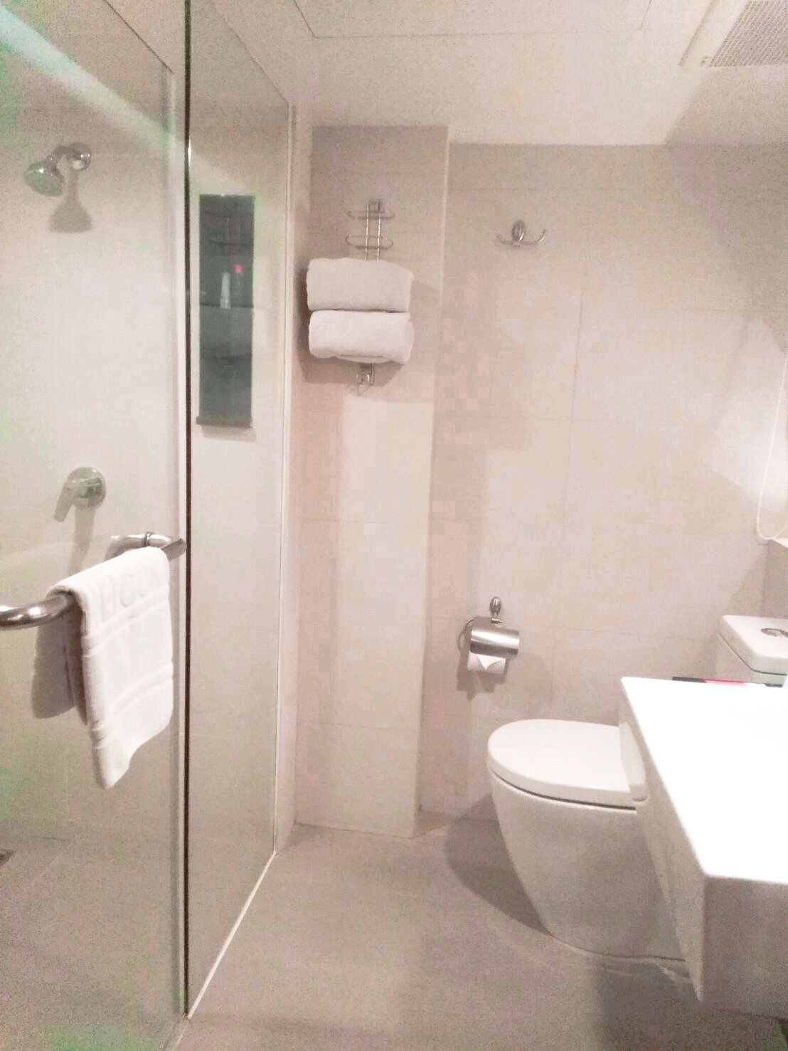 superior room | bathroom | shower, rainfall showerhead, free toiletries, hair dryer