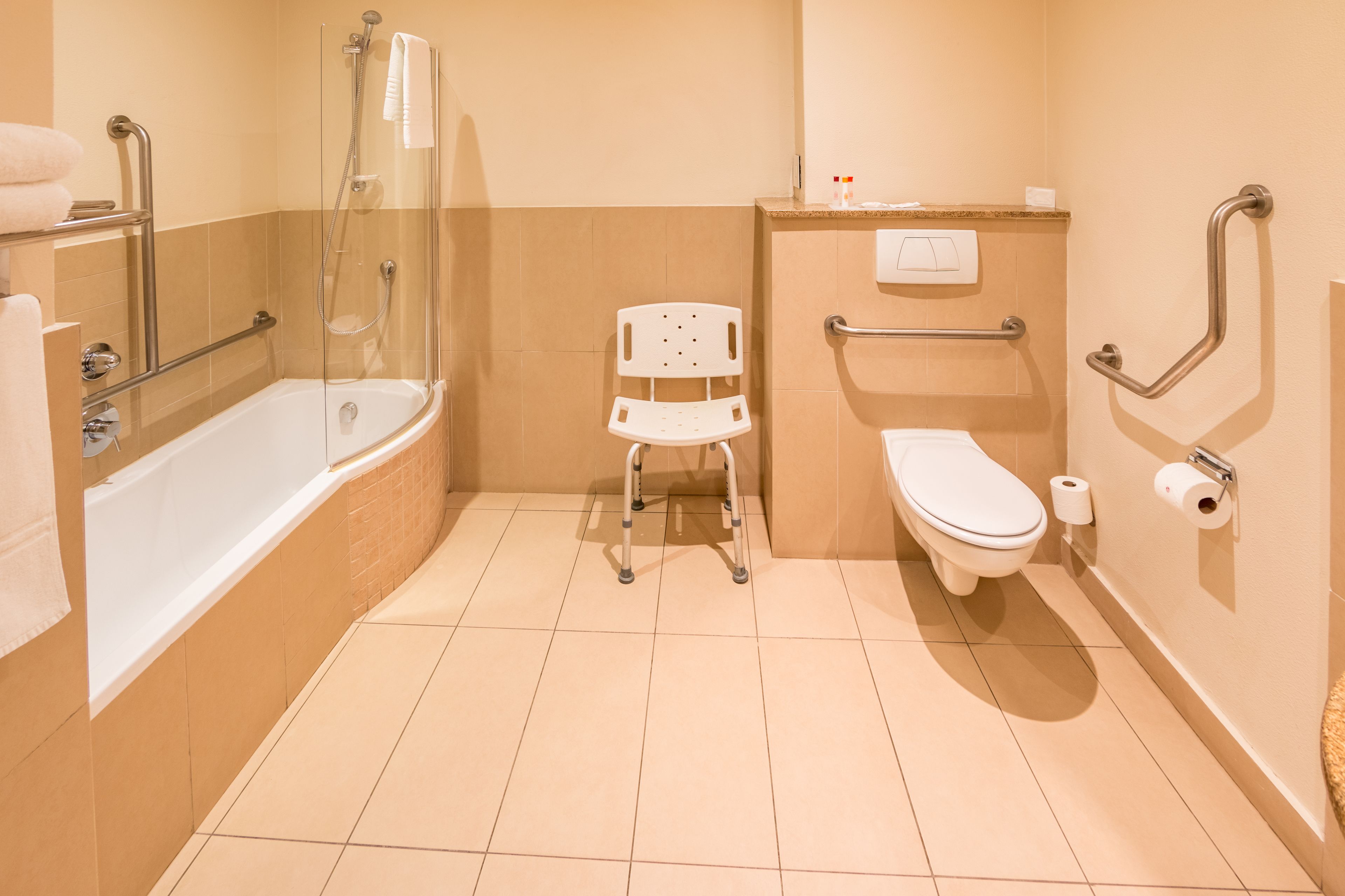 separate bathtub and shower, free toiletries, hair dryer, bidet