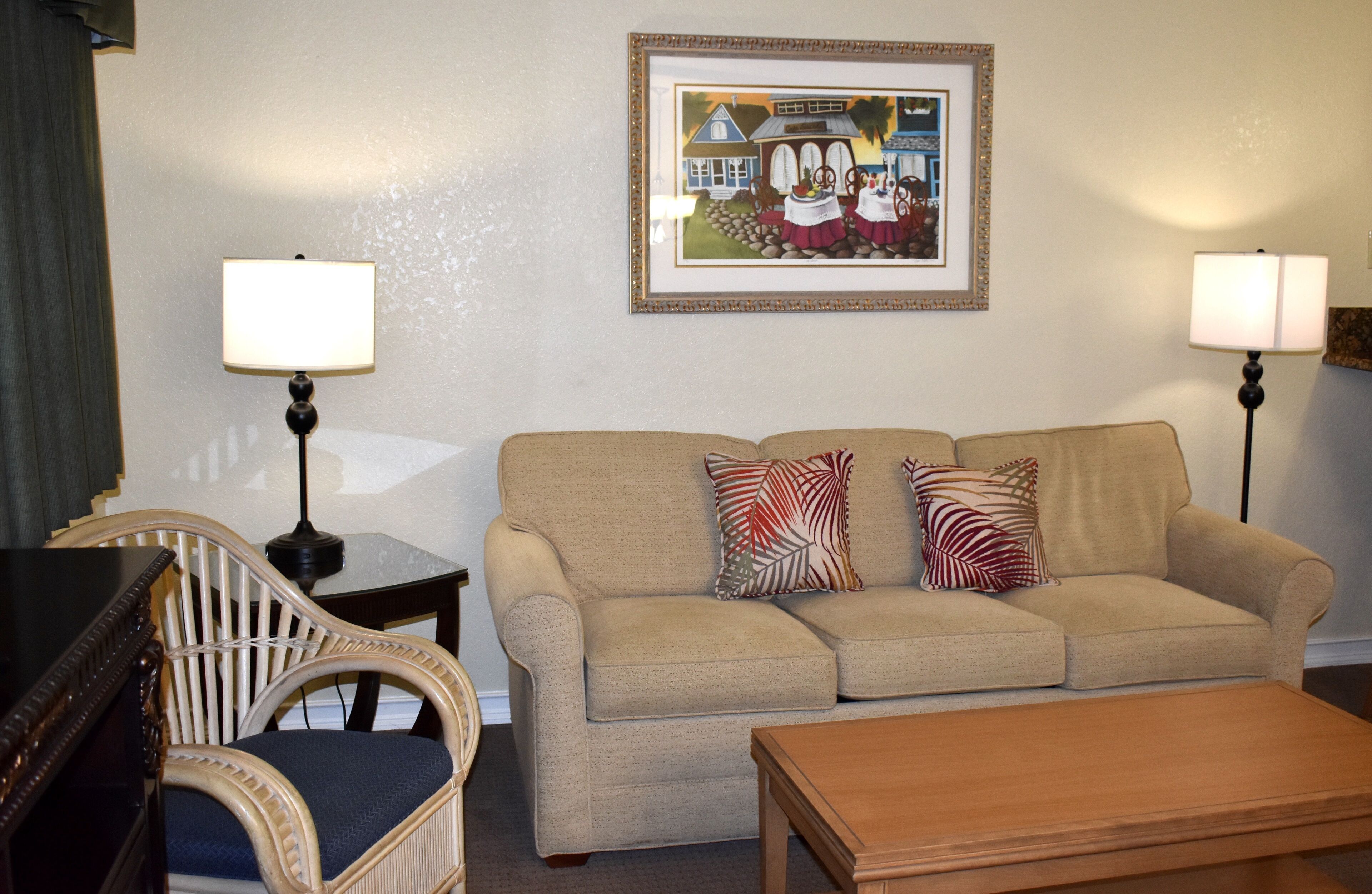 signature villa | living area | 42-inch tv with cable channels