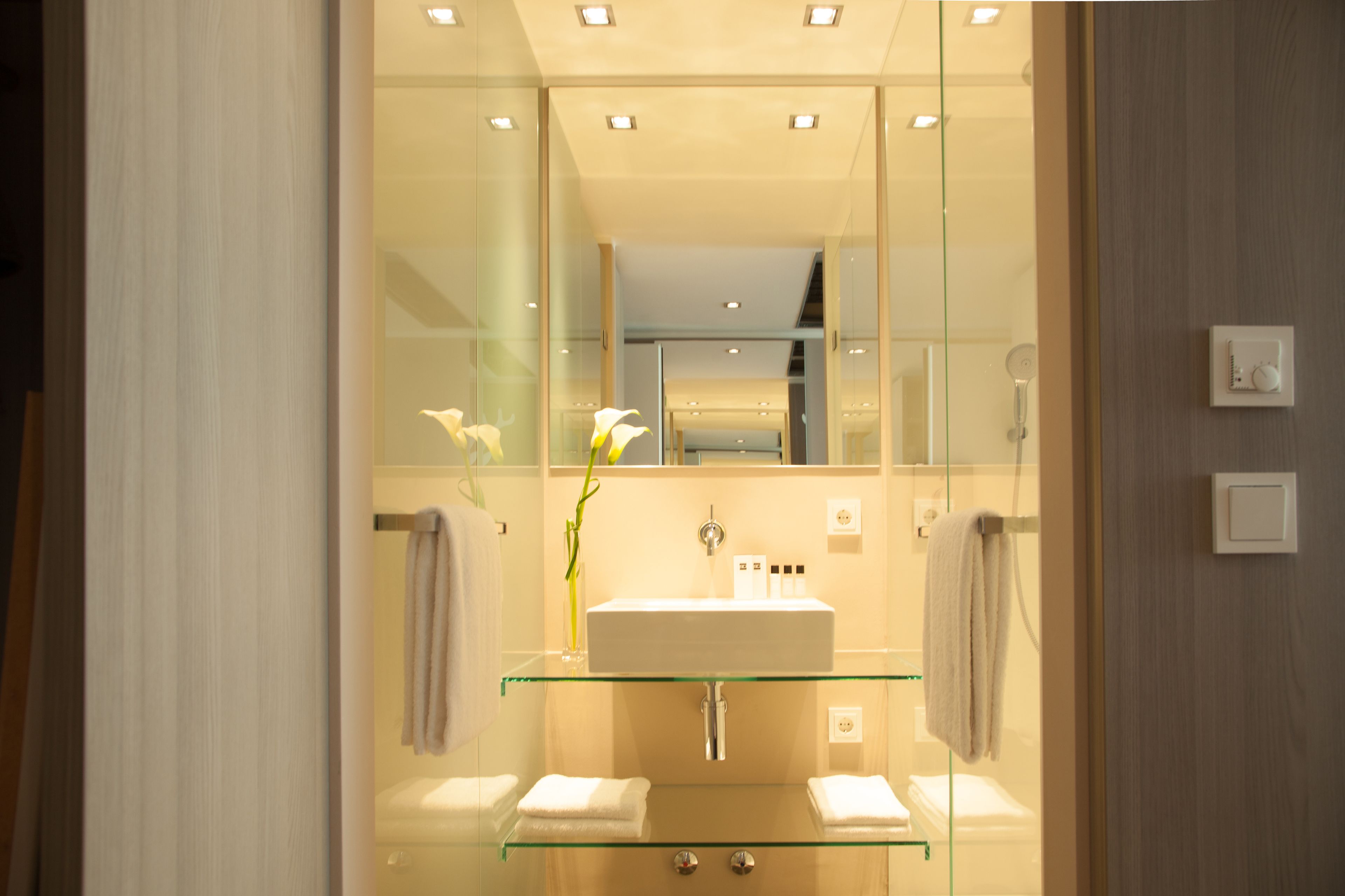 comfort double room | bathroom | shower, rainfall showerhead, free toiletries, hair dryer