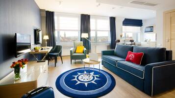 Superior Suite, City View | In-room safe, desk, laptop workspace, iron/ironing board