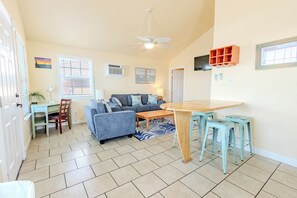 Family Cottage, 1 Bedroom | Laptop workspace, iron/ironing board, free WiFi, bed sheets - Shark Reef Resort Motel & Cottages (Port Aransas)