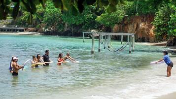 Privat strand och strandhanddukar