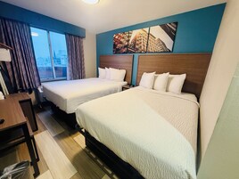 Room, 2 Double Beds, Non Smoking | 1 bedroom, in-room safe, desk, blackout drapes