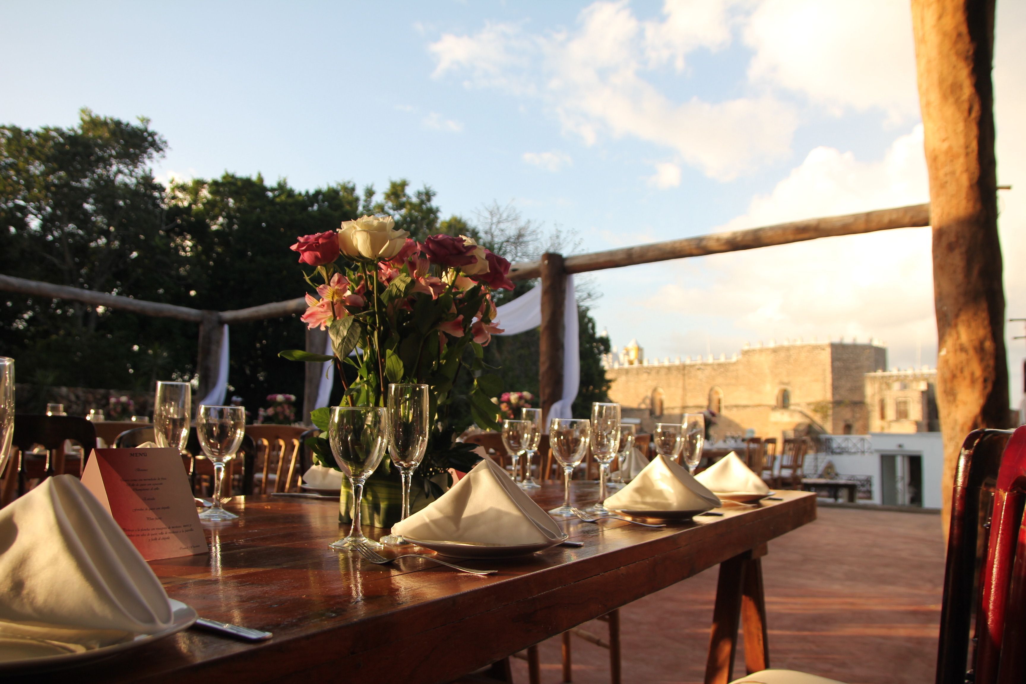 outdoor banquet area