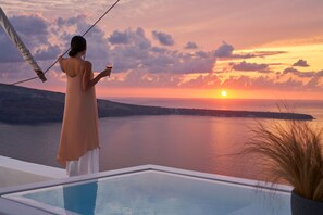 Deluxe suite, bubbelbad, uitzicht op zee (Windmill) | Terras