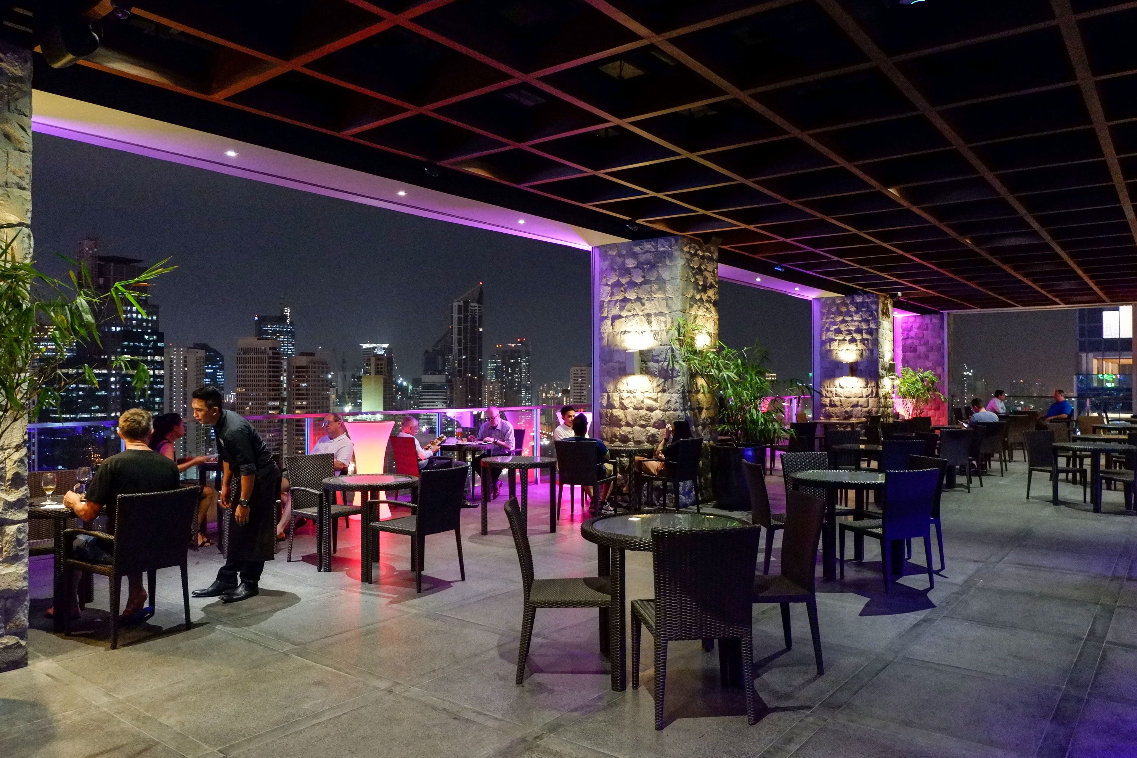 rooftop bar, pool views, open daily