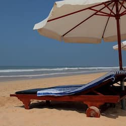 Private beach, white sand, sun-loungers, beach umbrellas