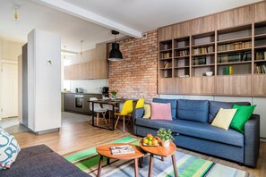 公寓, 1 间卧室 (Scandic - 50 Grunwaldzka Street) | 高档床上用品、客房内保险箱、特色装修、特色家居