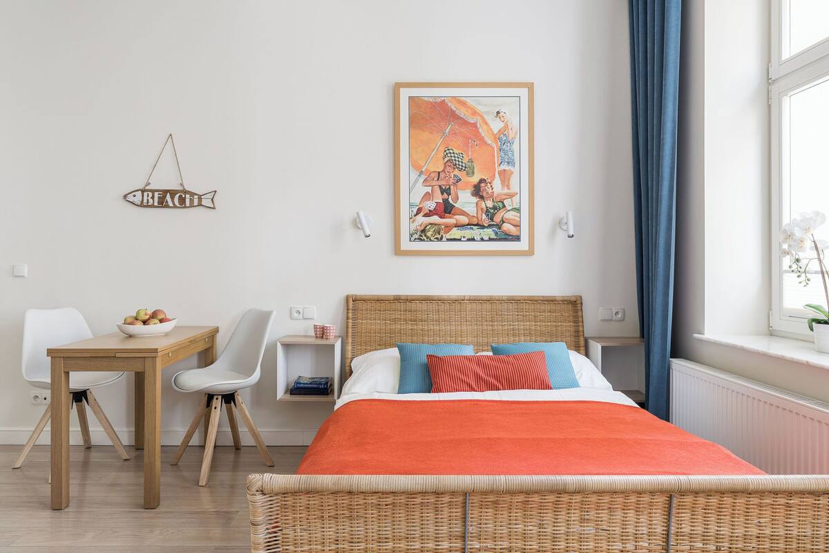 Studio Apartment (California - 4 Helska Street) | 저자극성 침구, 객실 내 금고, 암막 커튼, 다리미/다리미판