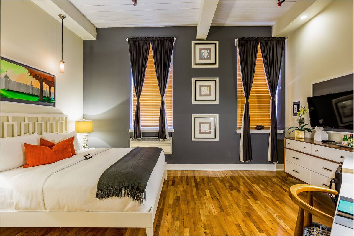 studio loft | 1 bedroom, premium bedding, memory-foam beds, individually decorated