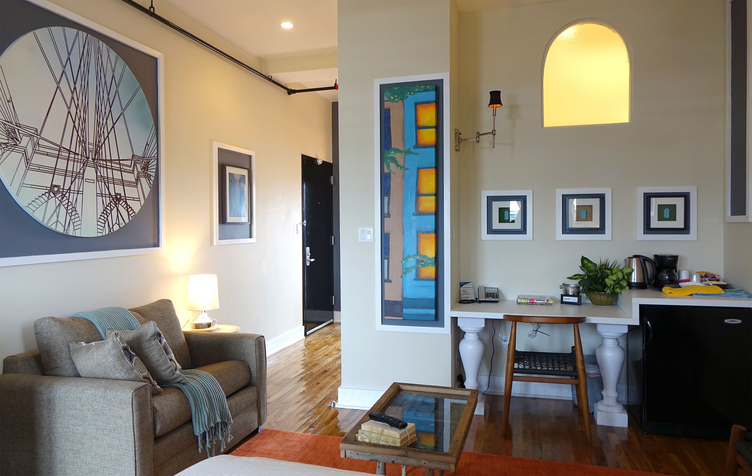 deluxe loft, terrace, city view | living area | 50-inch lcd tv with digital channels, tv, ipod dock