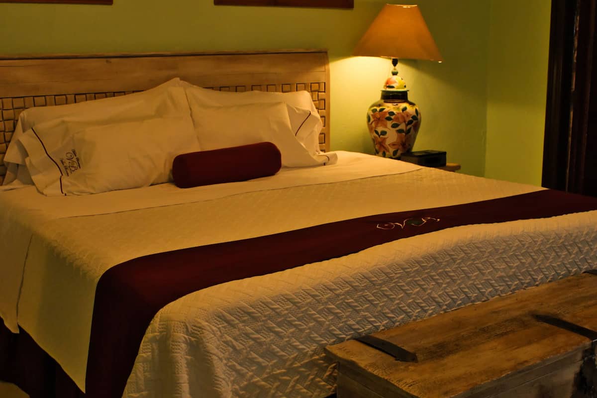 Suite Romántica Bugambilias con Jacuzzi y Salita | Edredones de plumas, minibar, caja fuerte