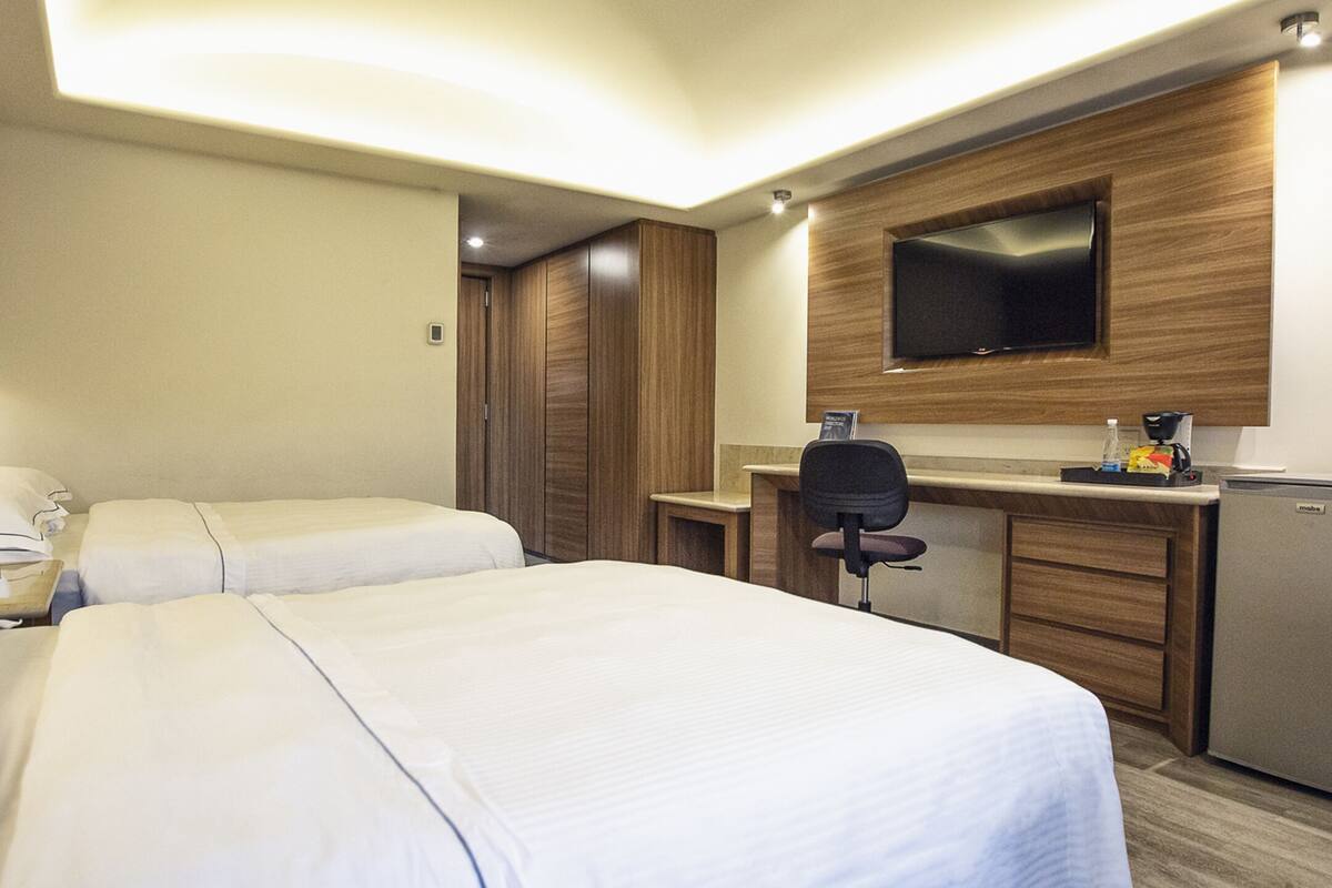 Down duvets, minibar, in-room safe, desk