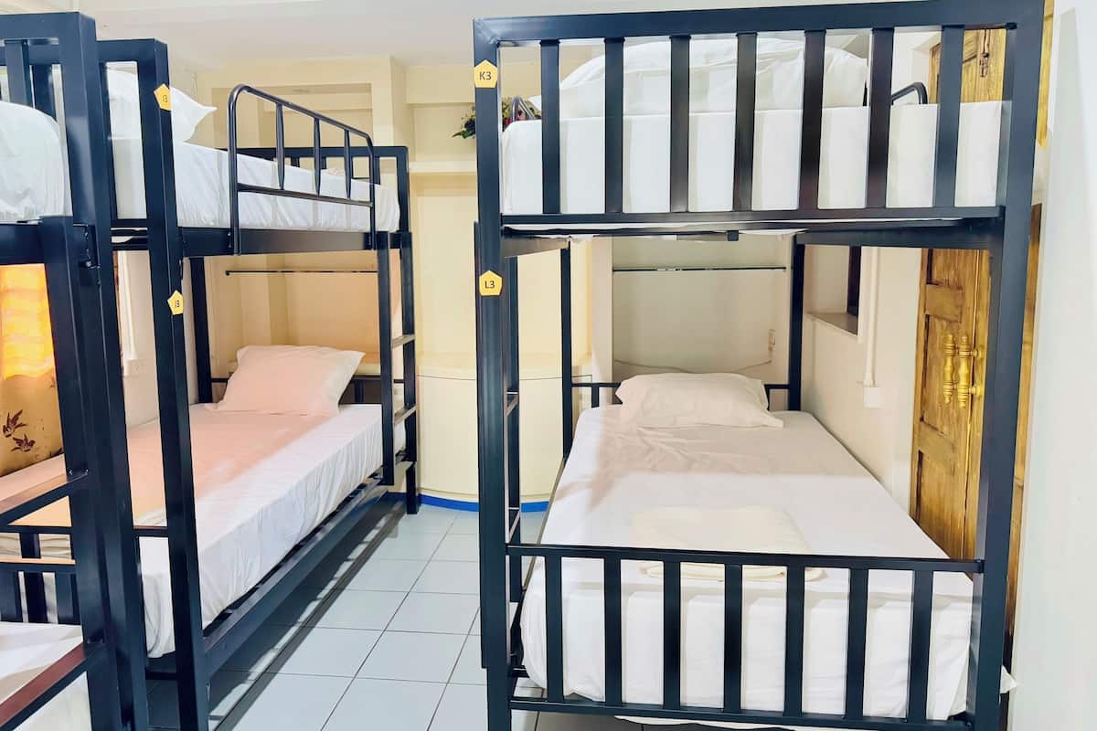 Slaapzaal, gemengde slaapzaal | Een kluis op de kamer, een laptopwerkplek, gratis wifi, beddengoed
