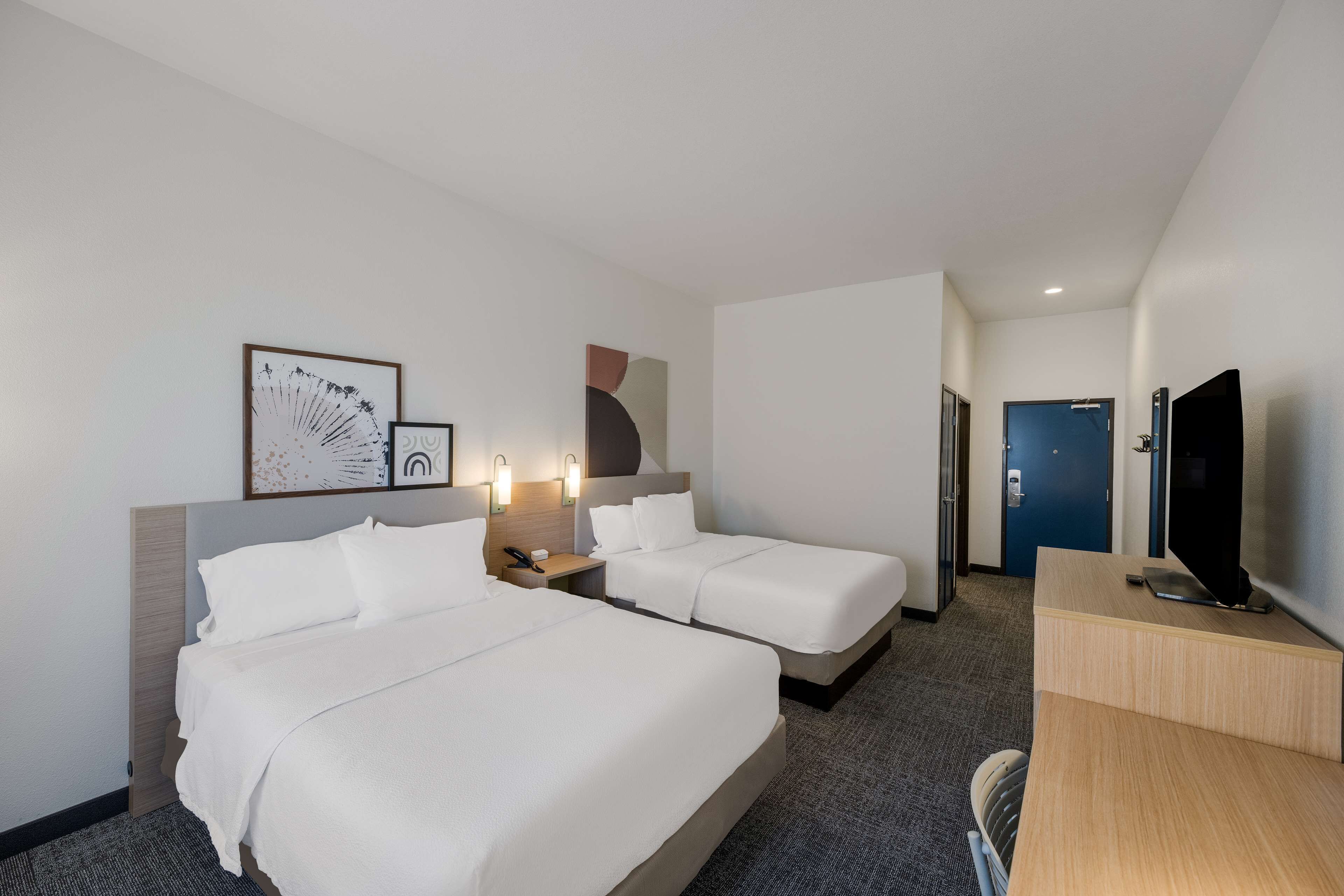 room, 2 queen beds, non smoking | desk, laptop workspace, blackout curtains, iron/ironing board