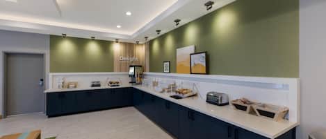 Free daily self-serve breakfast