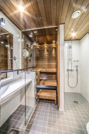 Superior Double or Twin Room, 2 Twin Beds, Sauna | Bathroom | Hair dryer, bidet, towels, soap - Hotelli Alma (Seinajoki)