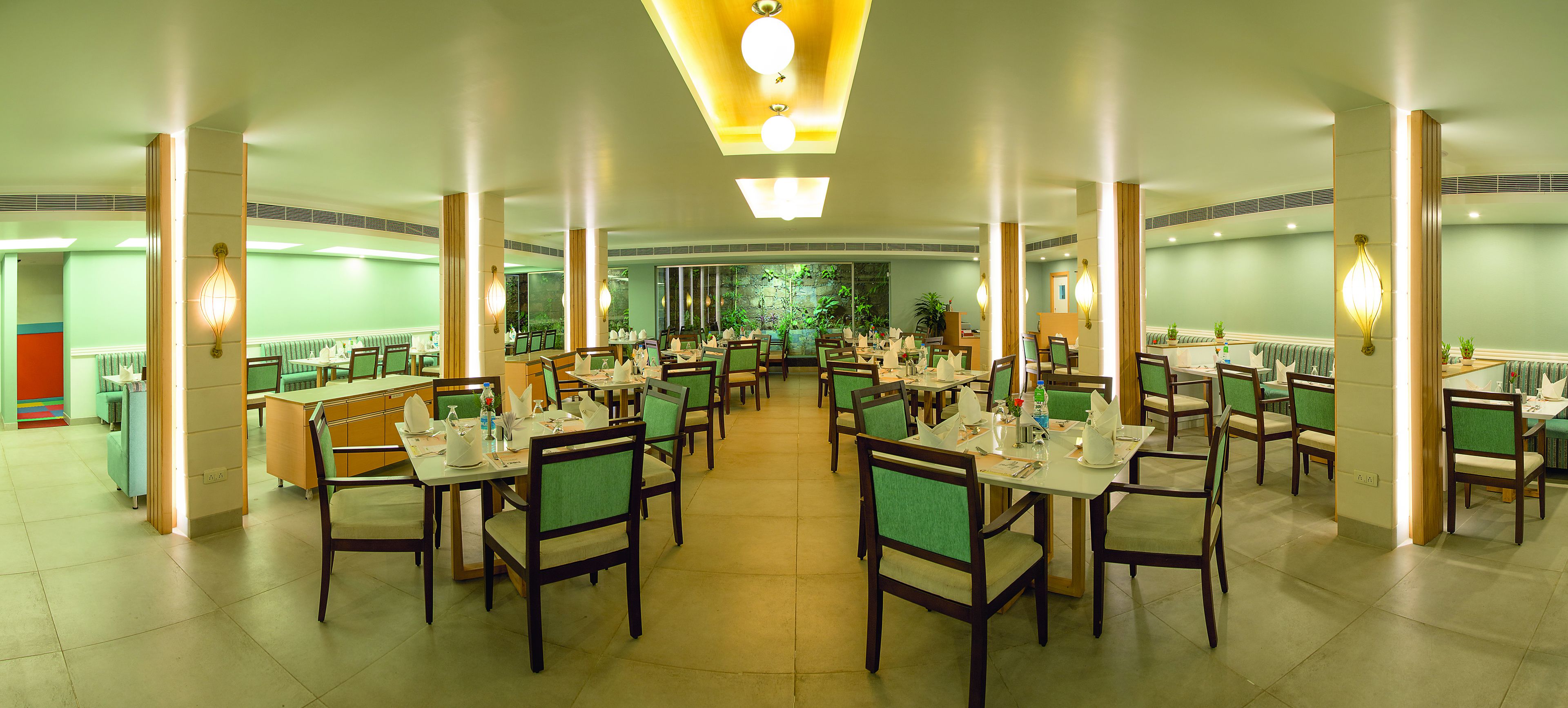 3 restaurants, breakfast, lunch, dinner served; indian cuisine