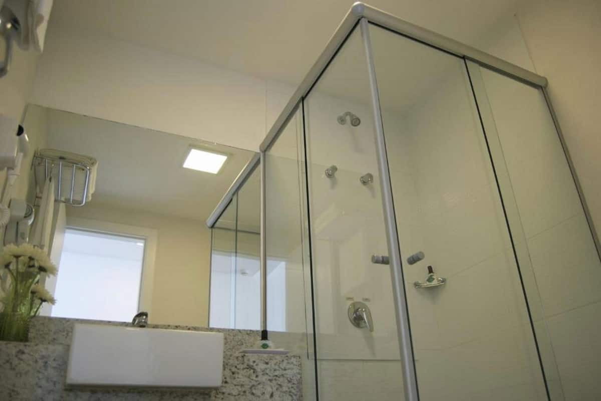Bathroom | Shower, hair dryer, towels