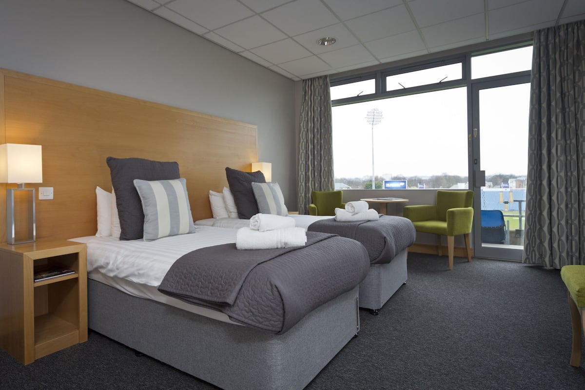 Superior Twin Room, Pitch View | Egyptian cotton sheets, desk, blackout drapes, iron/ironing board