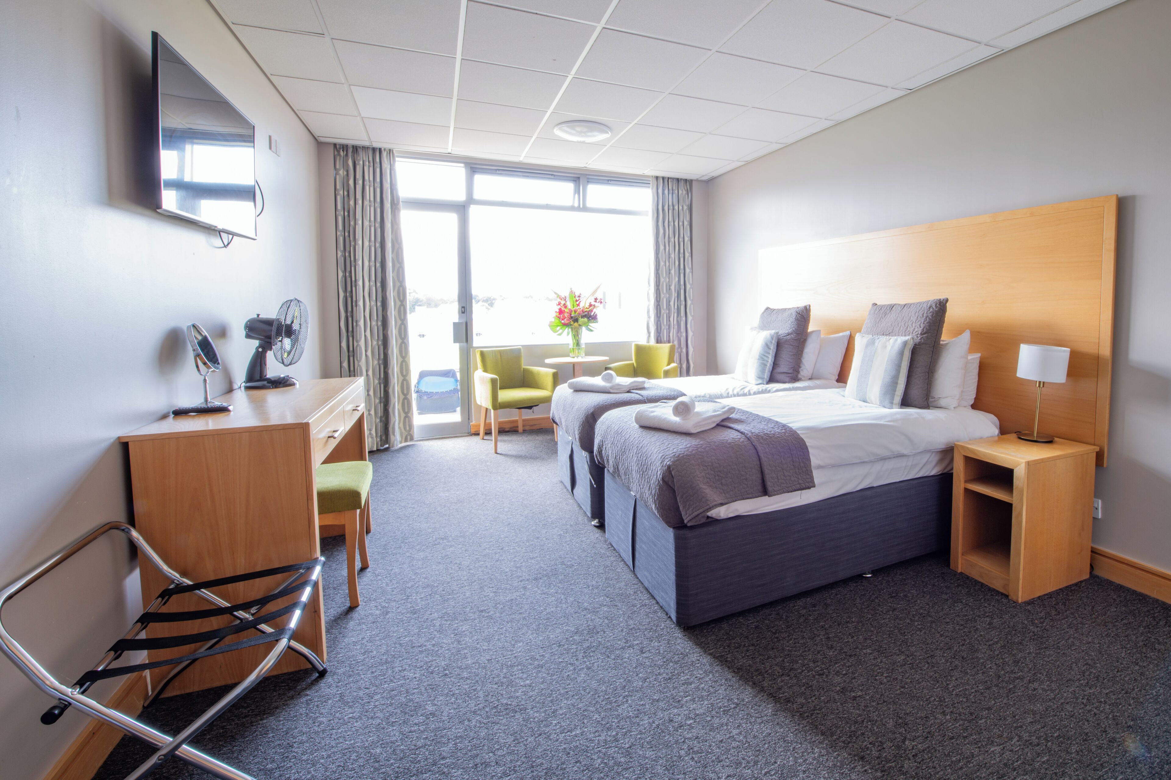 Superior Twin Room, Pitch View | Egyptian cotton sheets, desk, blackout drapes, iron/ironing board