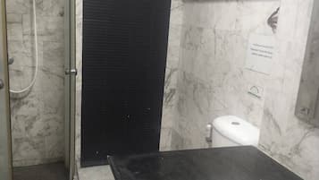 Single Room | Bathroom | Shower, hair dryer, towels