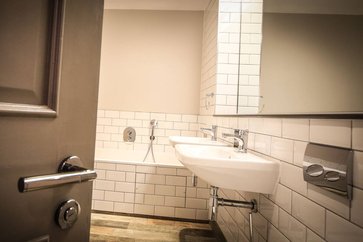 free toiletries, hair dryer, towels