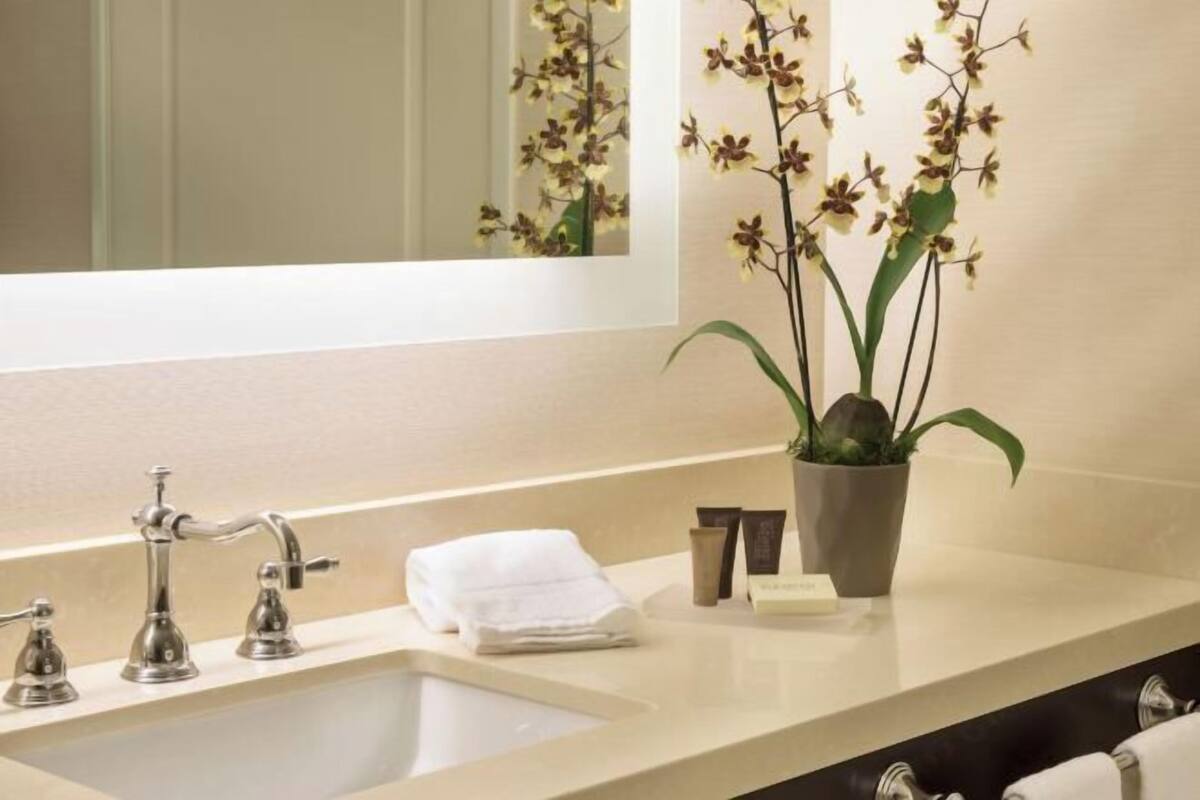 Free toiletries, hair dryer, towels, soap