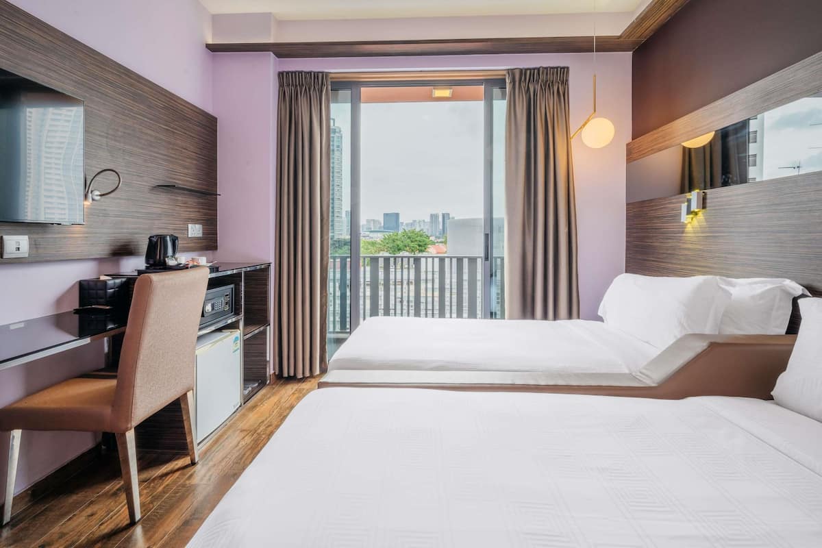 Classic Room, 2 Twin Beds, Balcony | In-room safe, desk, laptop workspace, iron/ironing board