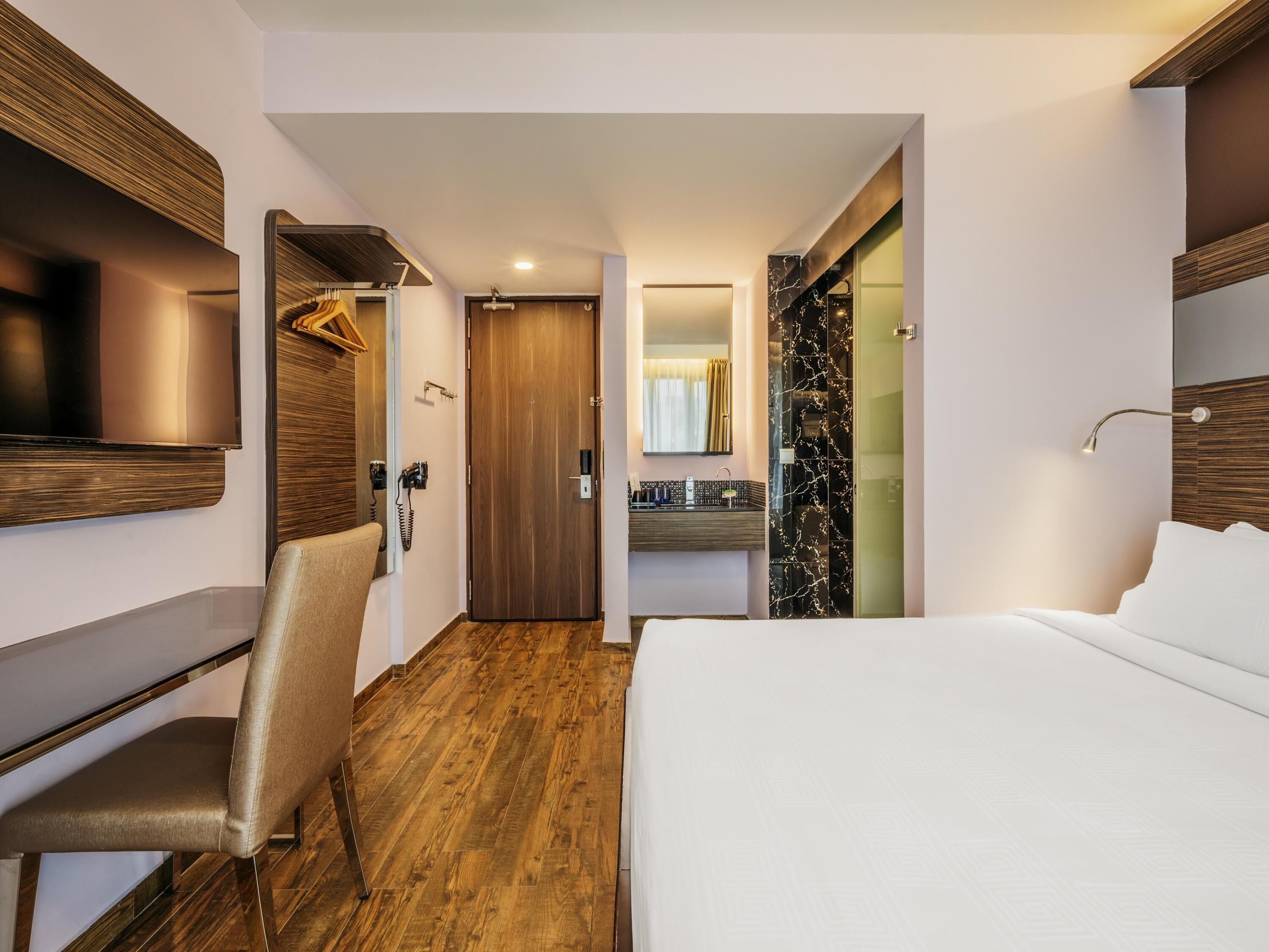 In-room safe, desk, laptop workspace, iron/ironing board