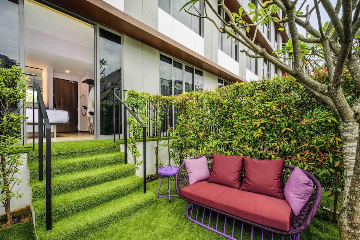 Double Room, 1 Double Bed, Terrace | In-room safe, desk, laptop workspace, iron/ironing board