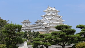 A traditional Japanese castle with multiple tiers and a white exterior, surrounded by well-maintained trees. - Hotel Fosse Himeji (Himeji)