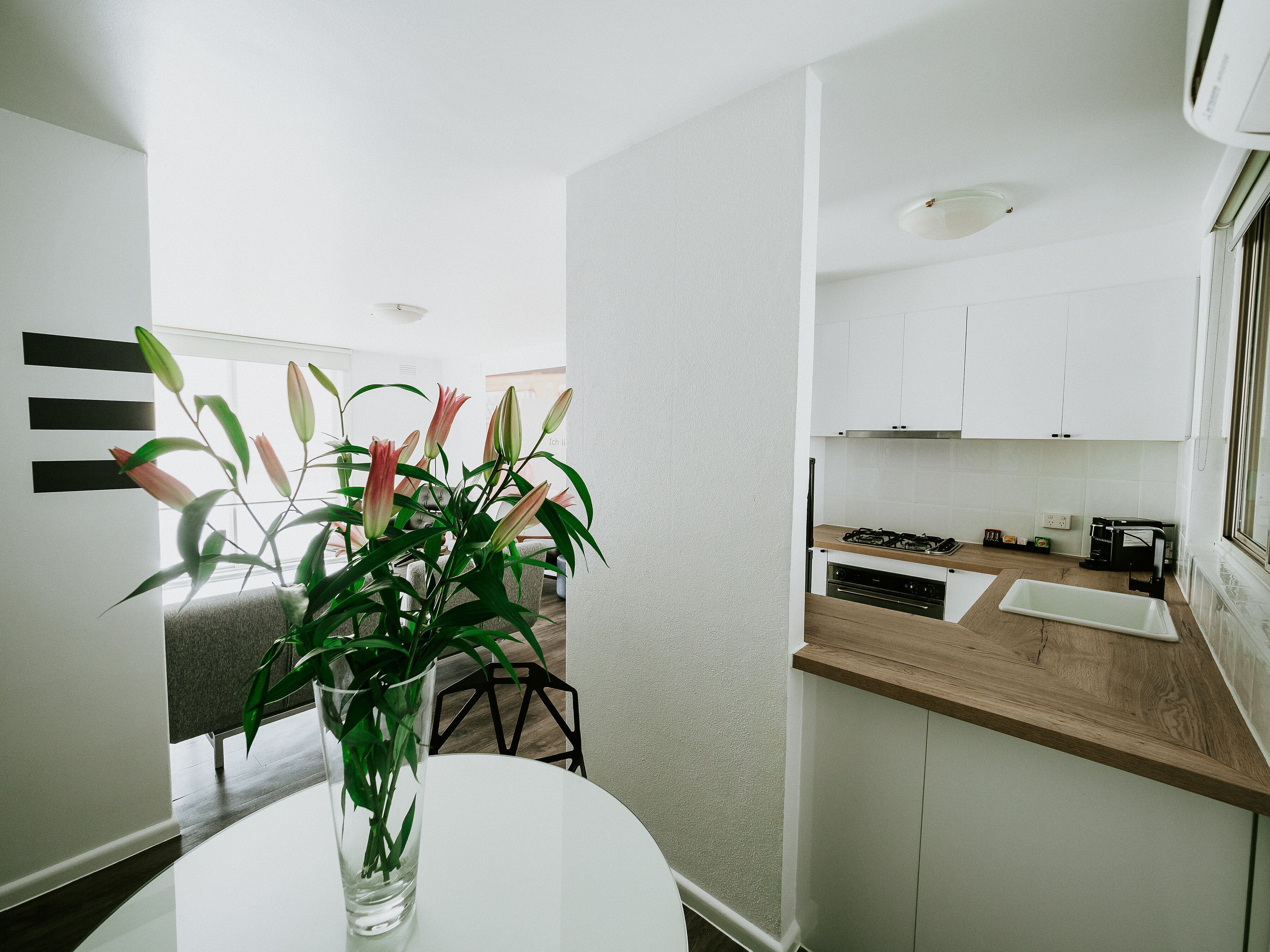Executive One Bedroom Apartment | Private kitchen | Fridge, microwave, oven, stovetop