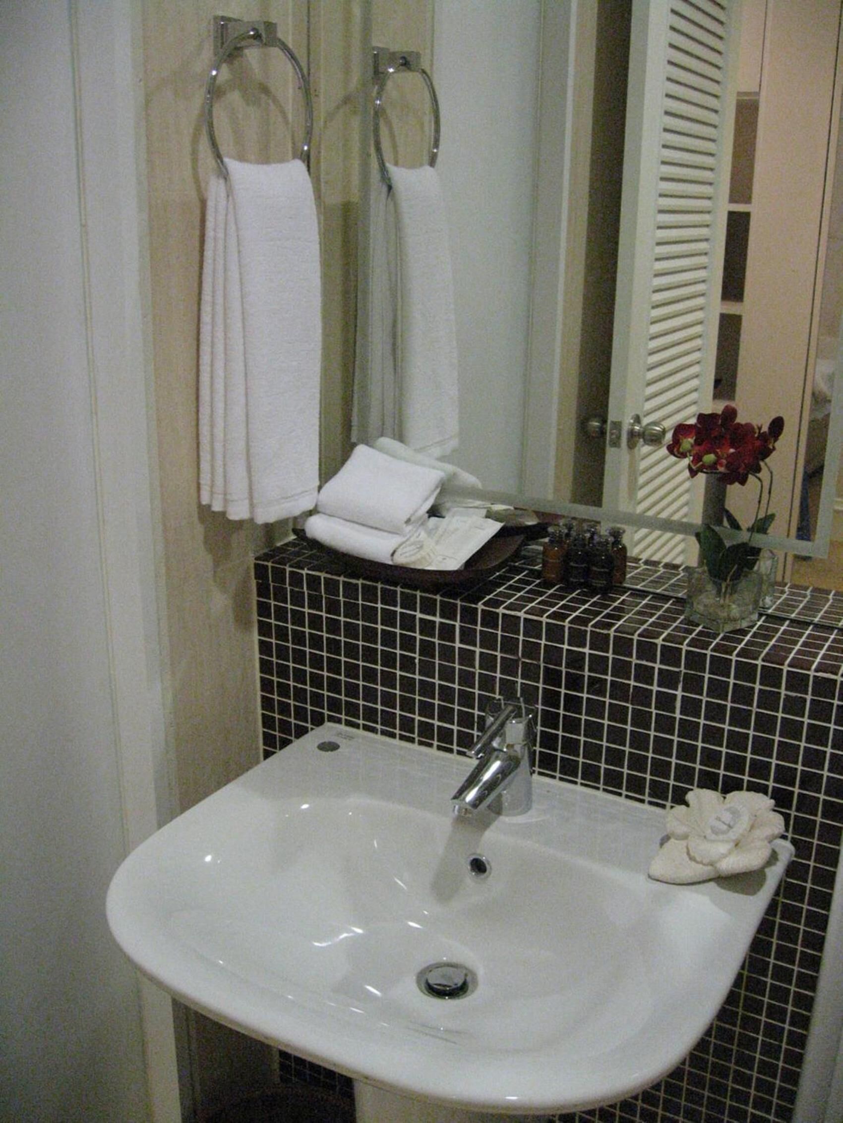 shower, free toiletries, hair dryer, slippers