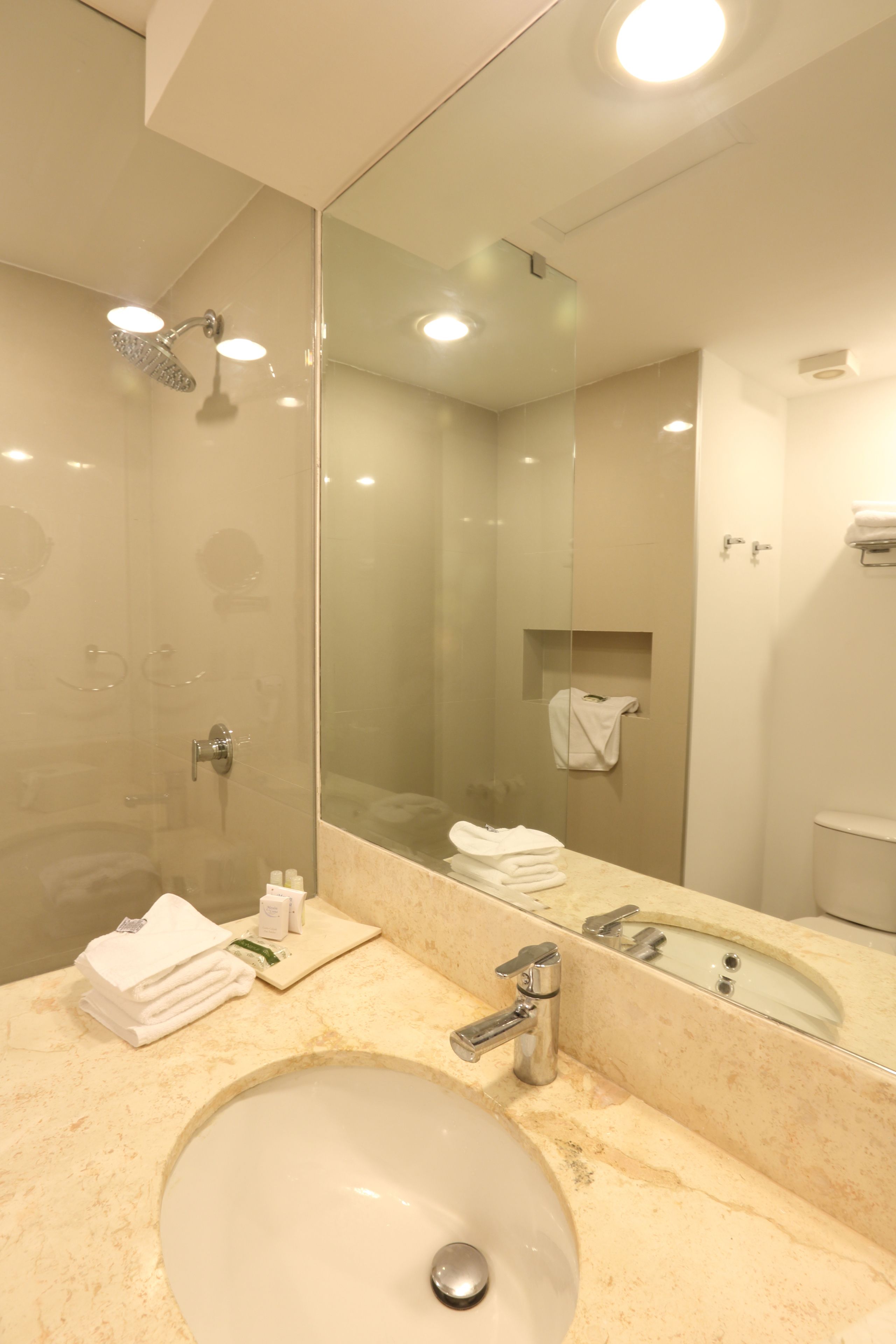 free toiletries, hair dryer, towels, soap