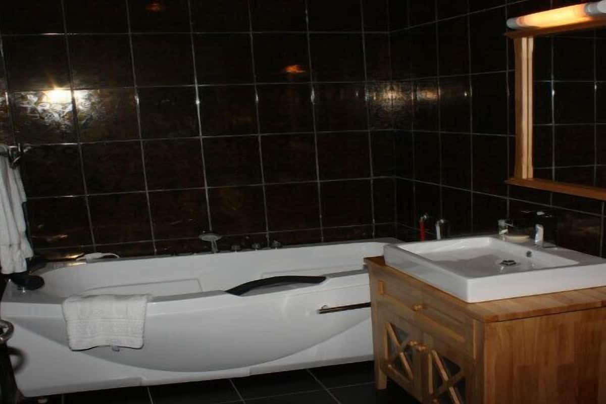 standard room, 1 double bed | bathroom | free toiletries, hair dryer, towels