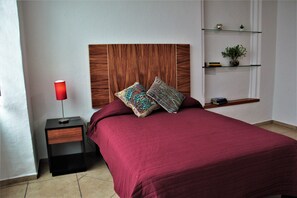 Individually decorated, individually furnished, desk, blackout drapes